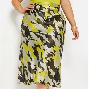 Satin Camo Skirt
